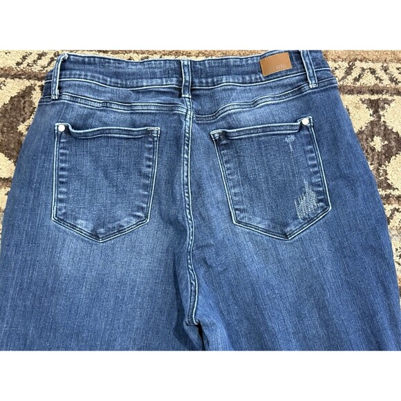 Women’s Judy blue 20 W Boyfriend fit distressed dark blue denim jeans - Picture 4 of 4